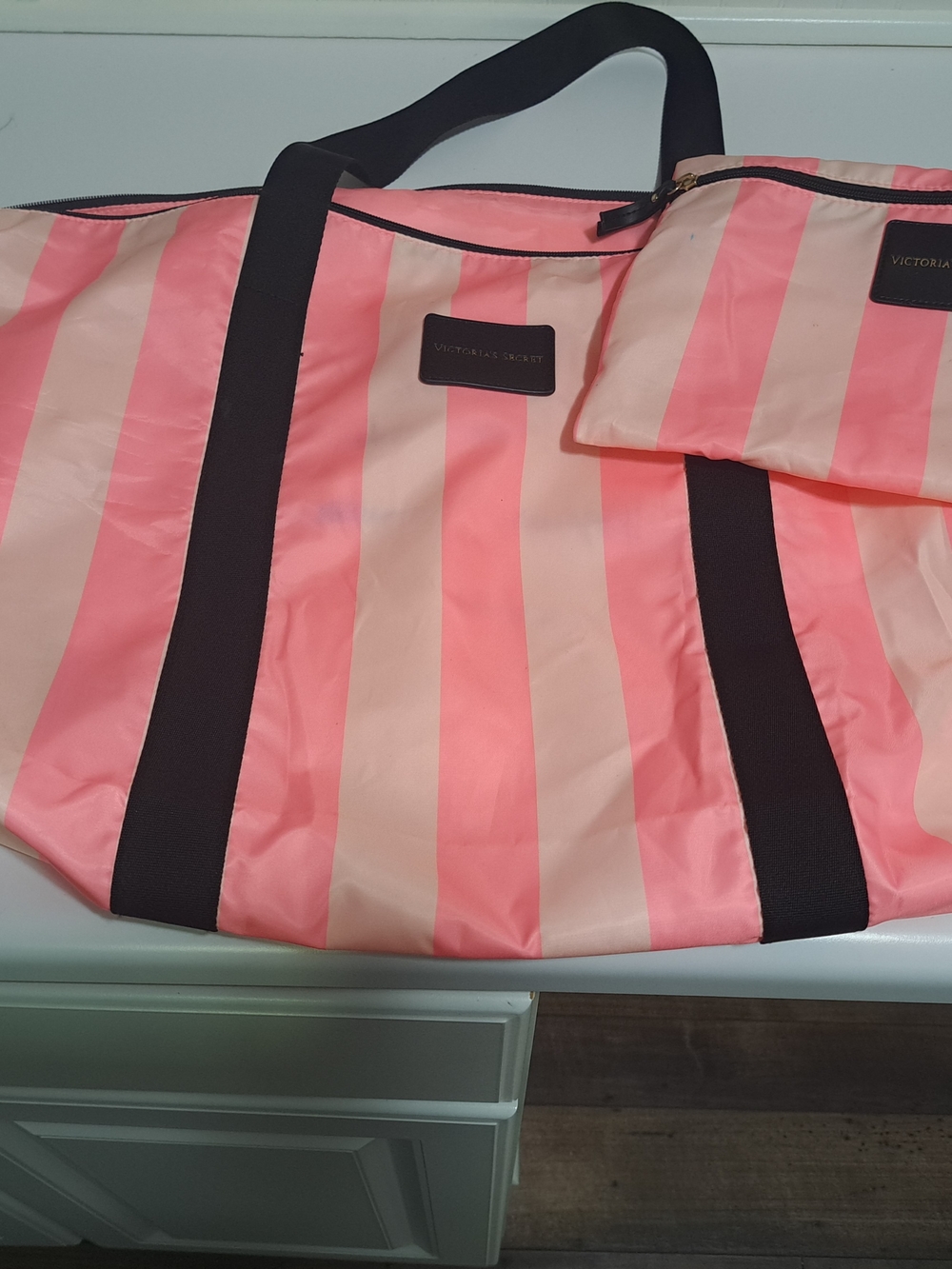 Victoria's Secret Pink Stripe Weekend Tote
